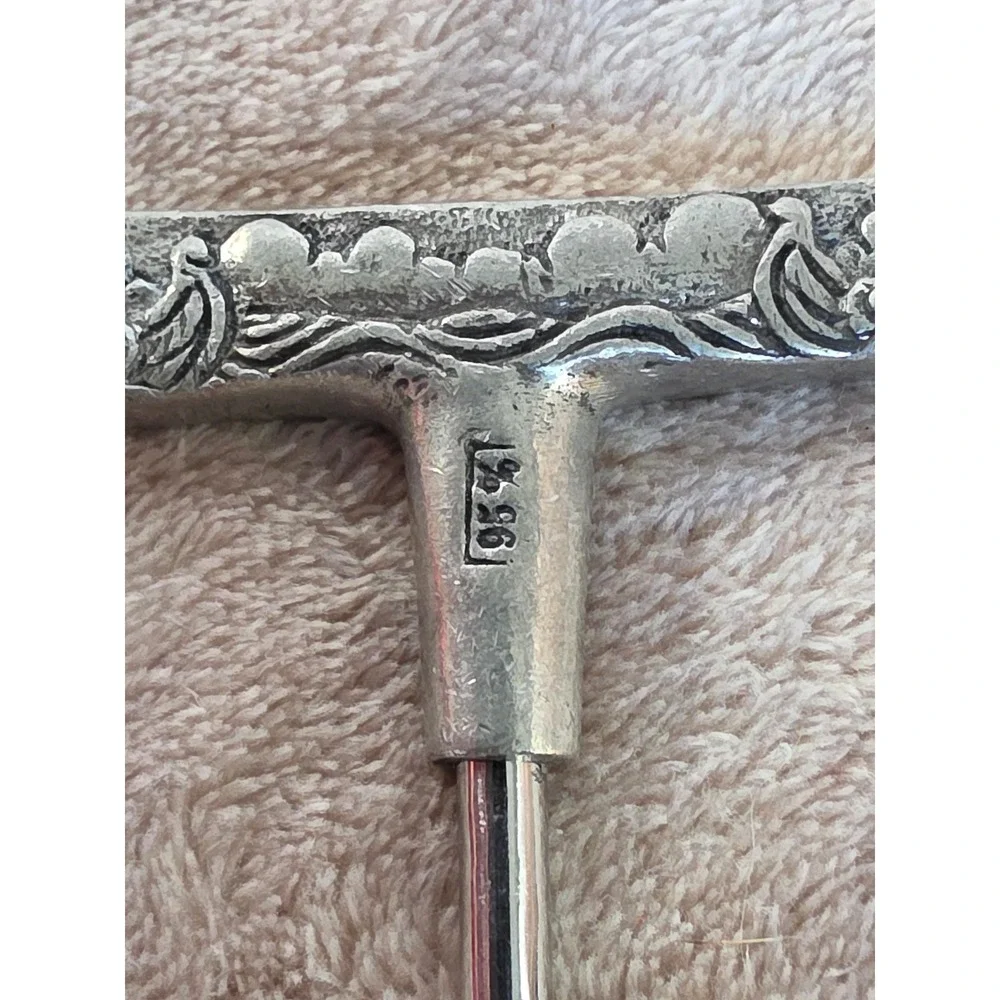 Vintage Viking Longship Pewter Corkscrew 95% T-Handle Wine Opener Scandinavian